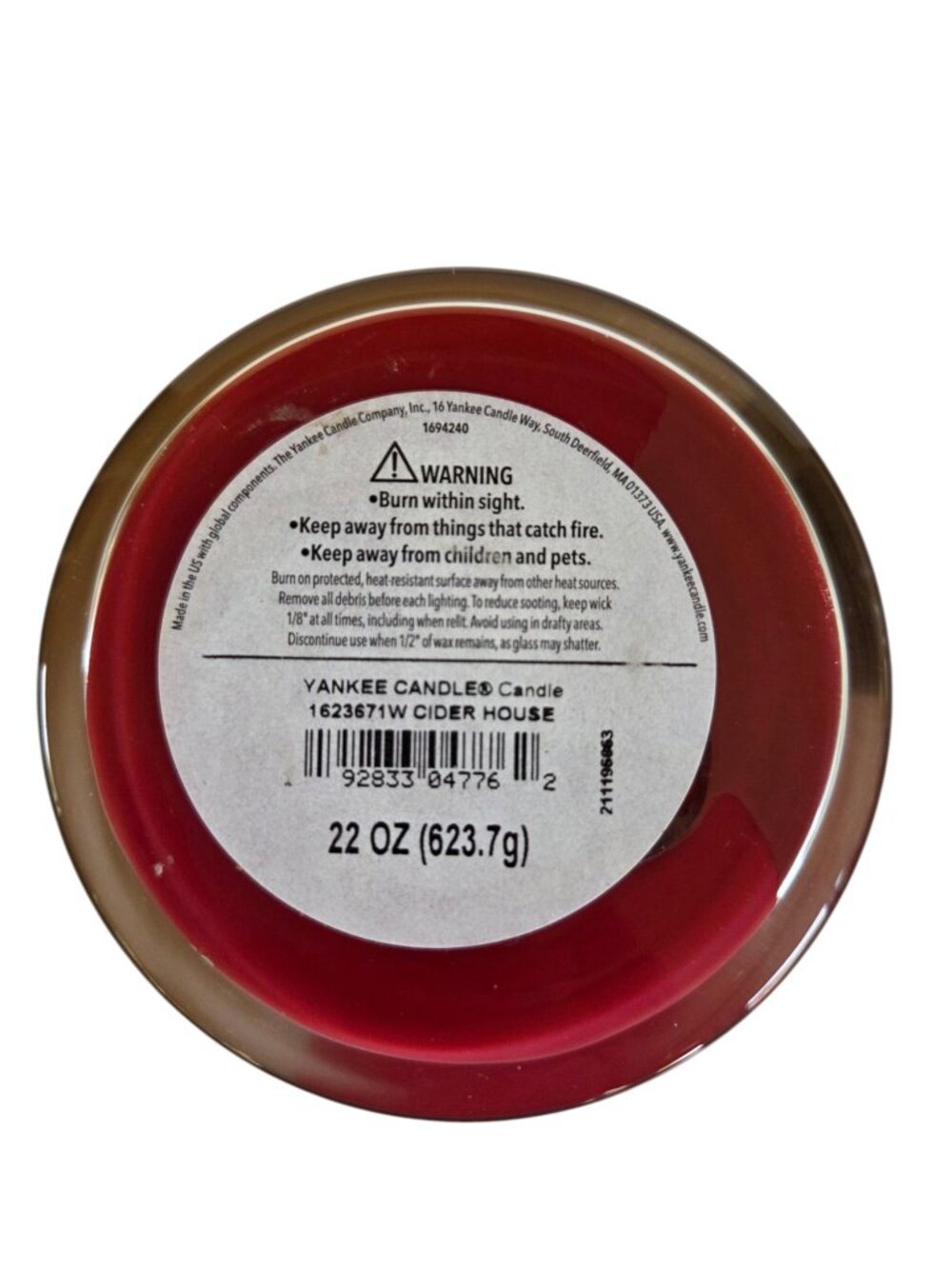 YANKEE CANDLE Ciderhouse Scent 2 Wick Glass Cylinder 22 oz Fruity Autumn - Picture 3 of 7